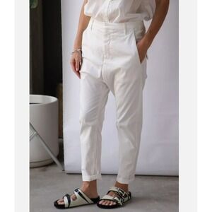 Nili Lotan Paris Pants Women's‎ Size 10 Drop Crotch Baggy Trousers Eggshell NWOT